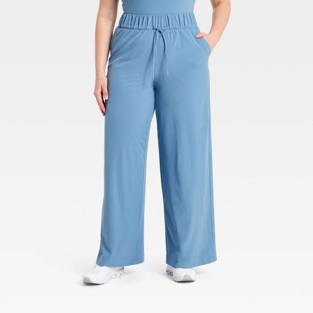 All In Motion - Women's Active Light High-Rise Pocketed Wide Leg P Steel Blue - Picture 4 of 4
